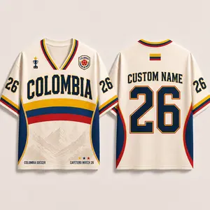 [Custom Name] Colombia Soccer Jersey 2026, Personalized Name Number Mesh Football Shirt, Colombian Flag Unisex Sports Fan Jersey Gift