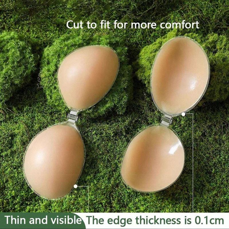 Silicone Soft Bra Set Invisible Strapless Breathable Waterproof Underwire Women's Chest Collection Silicone Patch Popular Style Wedding Bra Reusable Seamless Nipple Covers