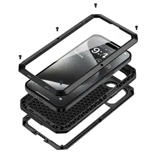 Case For iPhone 16 15 14 13 12 11 Pro Max XS XR Metal Heavy Duty 360 Full Body Shockproof Armour Protective Cover