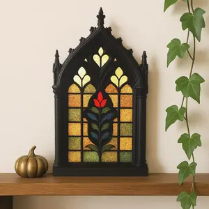 Cross-border new product black wooden Gothic door frame wall hanging shelf, simple home furnishing bed and breakfast bedroom decoration, Vintage Home Decor