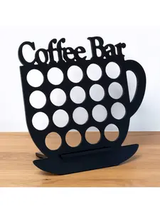 1 coffee cup pattern coffee capsule wooden storage rack, display rack, storage container, suitable for home coffee bar, restaurant countertop decoration, birthday party, Valentine's Day, Father's Day graduation season gift, coffee enthusiast gift