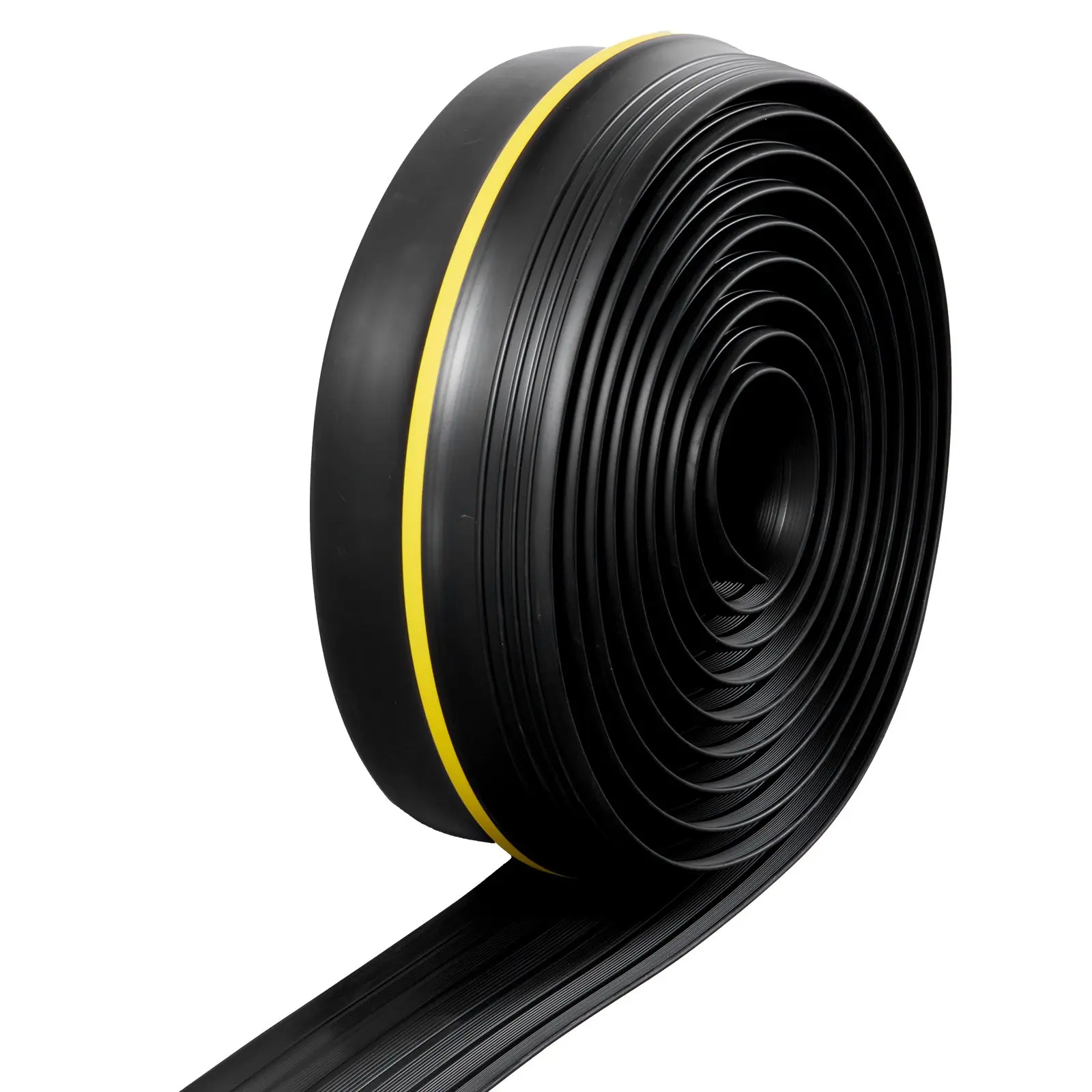 VEVOR 16.5 ft Adhesive Garage Door Threshold Seal Strip, 0.5 in Thick Upgraded PVC Weatherproof Strip with Anti-Slip Ridges, Shop/Warehouse Use for Concrete/Asphalt Floors, Easy Installation DIY Replacement, Black, Keeps Garage Dry, Reduces Slipping Risk,