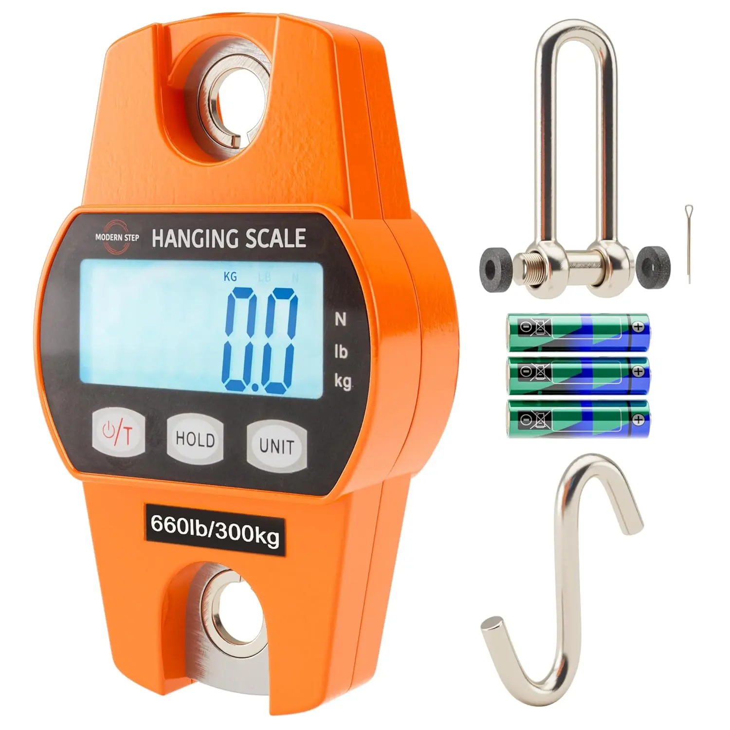Digital Hanging Scale 660 LB 300 KG - Professional Heavy Duty Waterproof Fish Scale - Portable Durable Crane Scale for Luggage Weight Suitcase Hunting Farm Bike Bow Fish Weight Fishing Scale