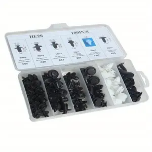100-Piece Bumper Retainer Clips Set - Upgrade Your Sizes for Car Plastic Rivets & Push Retainer Kit - Door Trim Panel & Fender