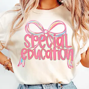 [Sale Up to 45%] Special Education Teacher T-Shirt, SPED Shirt, Coquette Back to School Shirt, Preppy Pink Teacher Life Tee, Graphic Print T-Shirt