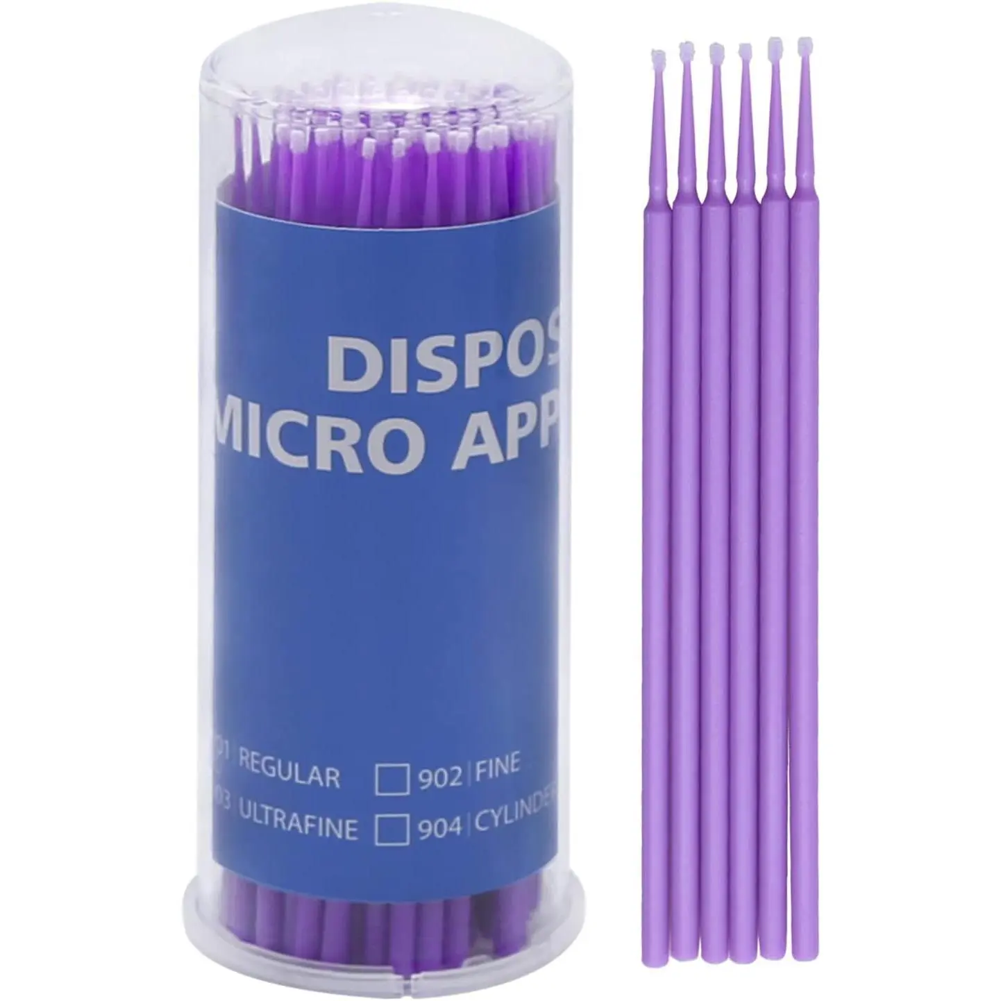 Disposable Micro Applicator Brushes, 100 Count - 1.5mm Fine Tip Touch-Up Tools, Bendable Tips, Waste-Saving, Economical, Anti-Dandruff for Controlled Use & Detailing