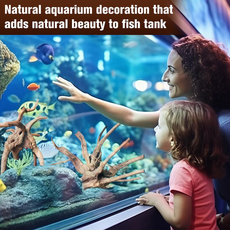 Natural Driftwood for Aquarium Decor, 3-Piece 7''-11'' Large Driftwood for Decorations on Fish Tank, Reptiles Bearded Dragon Accessories or Air Plants (Spiderwood （6-10 inch Pack of 5）)