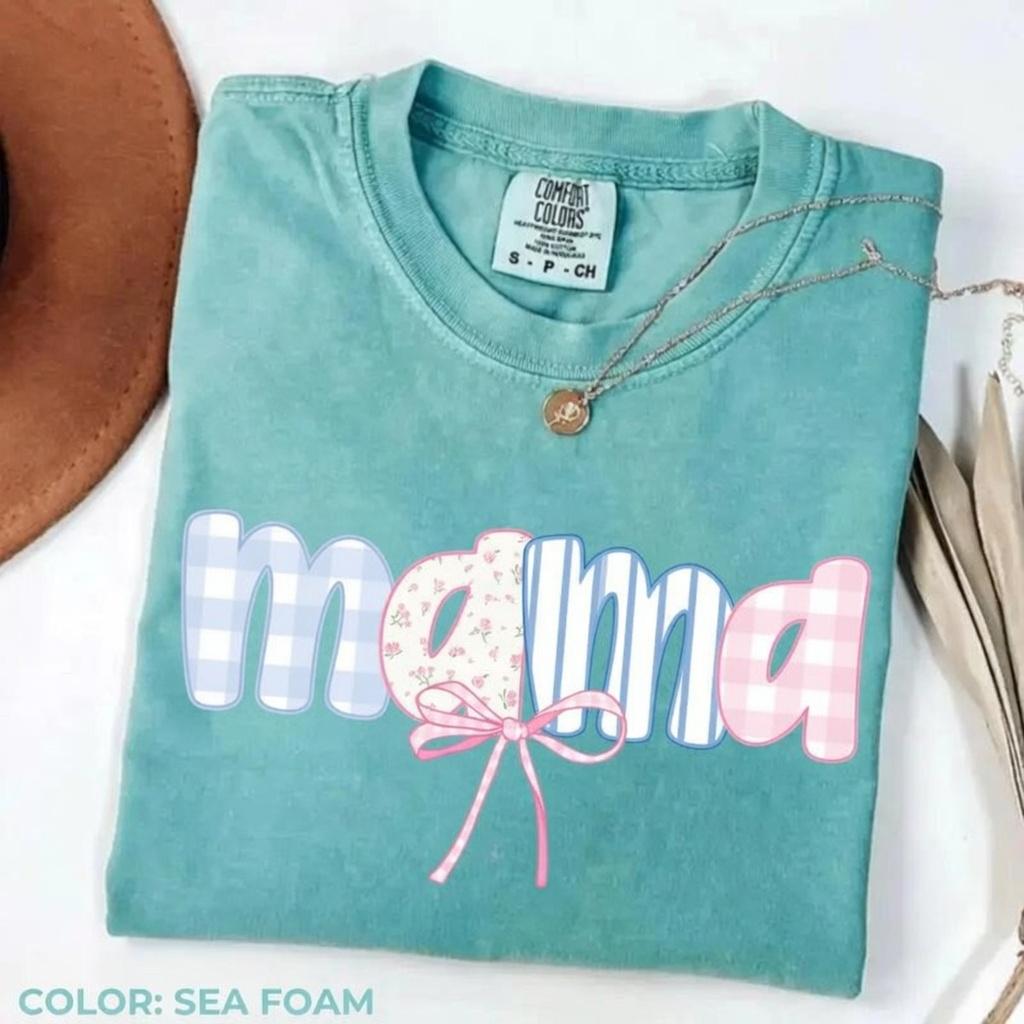 Custom Comfort Colors Auntie Gigi Nana Grandma Shirt, Personalized Floral Bow T-Shirt, Custom Family Names Tee, Coquette Aesthetic Gift for Mom, Nana Mimi Grammy Shirt, Mother’s Day Gift – DPCLICK