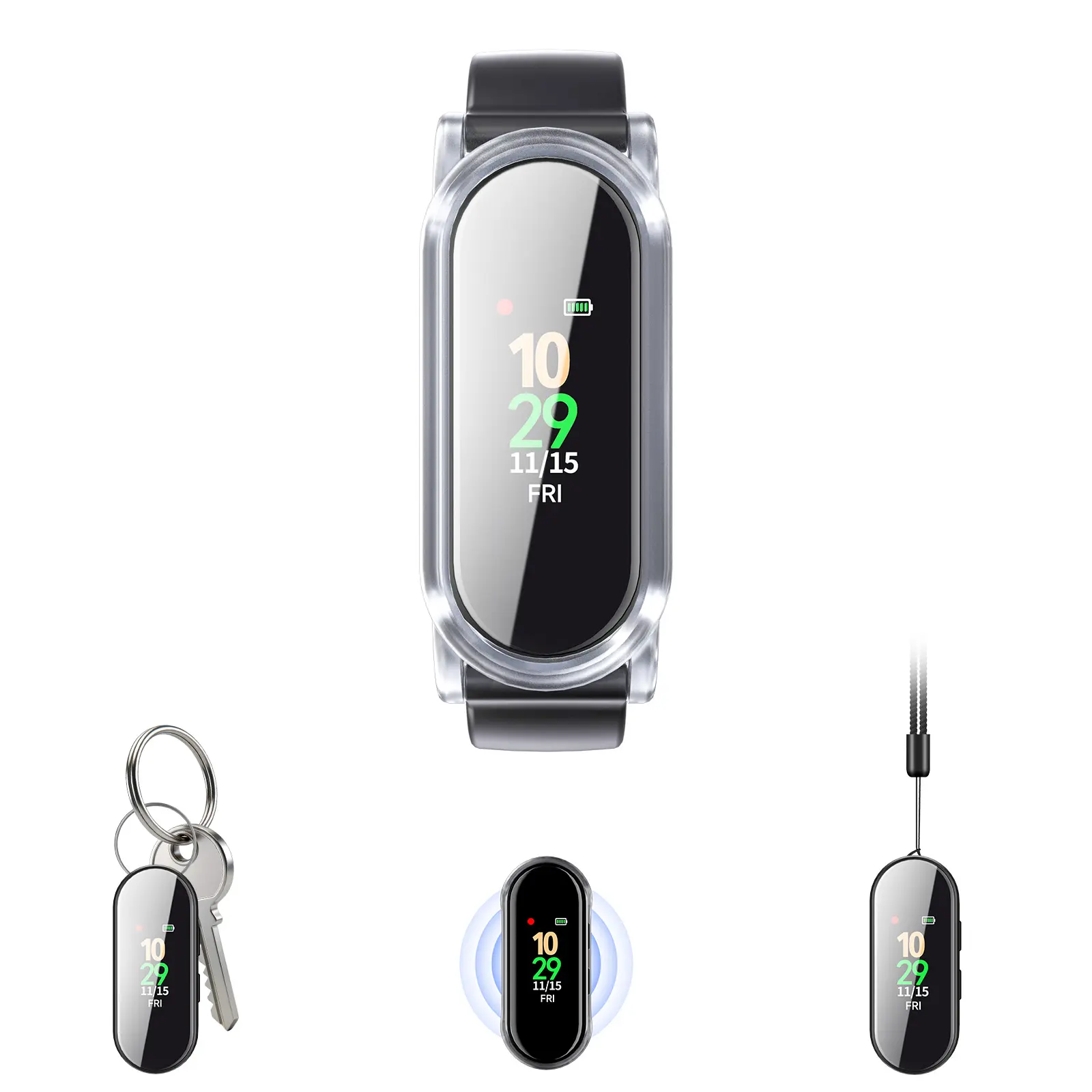 64GB Magnetic Snap-On 4-in-1 Smart Voice Recorder with 300mAh, Noise Reduction, 1-Touch Recording, Voice Activation, MP3 Playback, USB & 3.5mm Port, Portable Digital Audio Recorder for Business Meetings, Client Calls