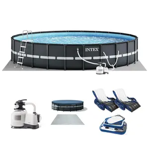 Intex Ultra XTR 18' x 52" Above Ground Outdoor Pool Set with Pump & Robot Vacuum Intex Ultra XTR 18' x 52" Above Ground Outdoor Pool Set with Pump & Robot Vacuum