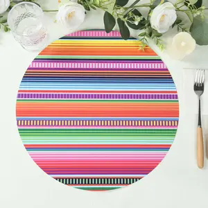 10-Pack Disposable Table Placemats 13" Multicolor Mexican Serape