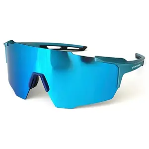 GRINDERPUNCH Sports Sunglasses with UV Protection - Designed for: Cycling, Driving, Running, Hiking, Fishing - Blue