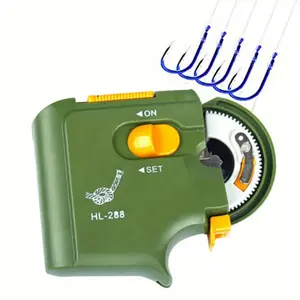 Automatic Fish Hook Tying Machine - Easy-Use Fishing Tool with High-Index Plastic Construction, Design, and Multiple Hook Size Settings (HL-288 Model 3), Fishing Hooks