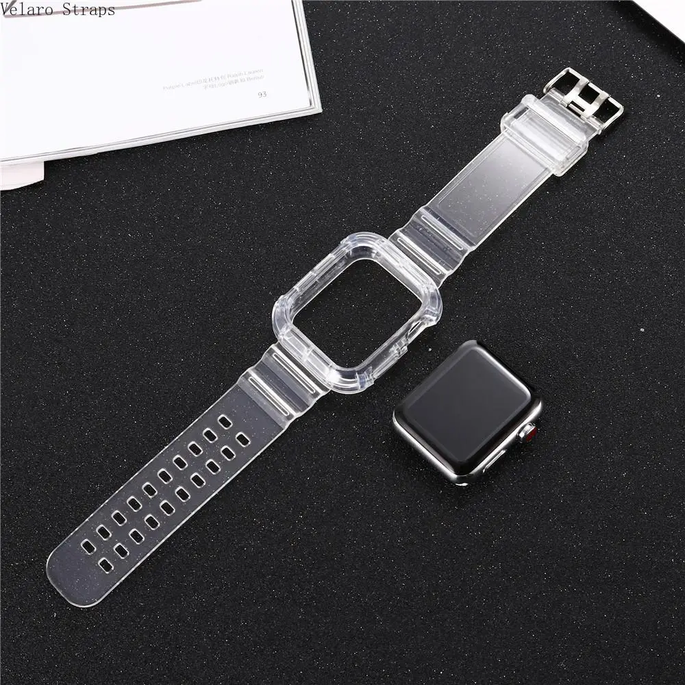 Clear TPU Watch Band + Shockproof Protective Case