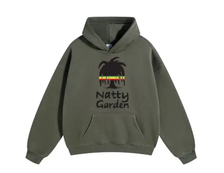Unisex Olive Green Hoodie with Natty Garden Logo