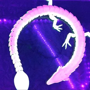 3d printed glow in the dark, articulated Rainbow dragon