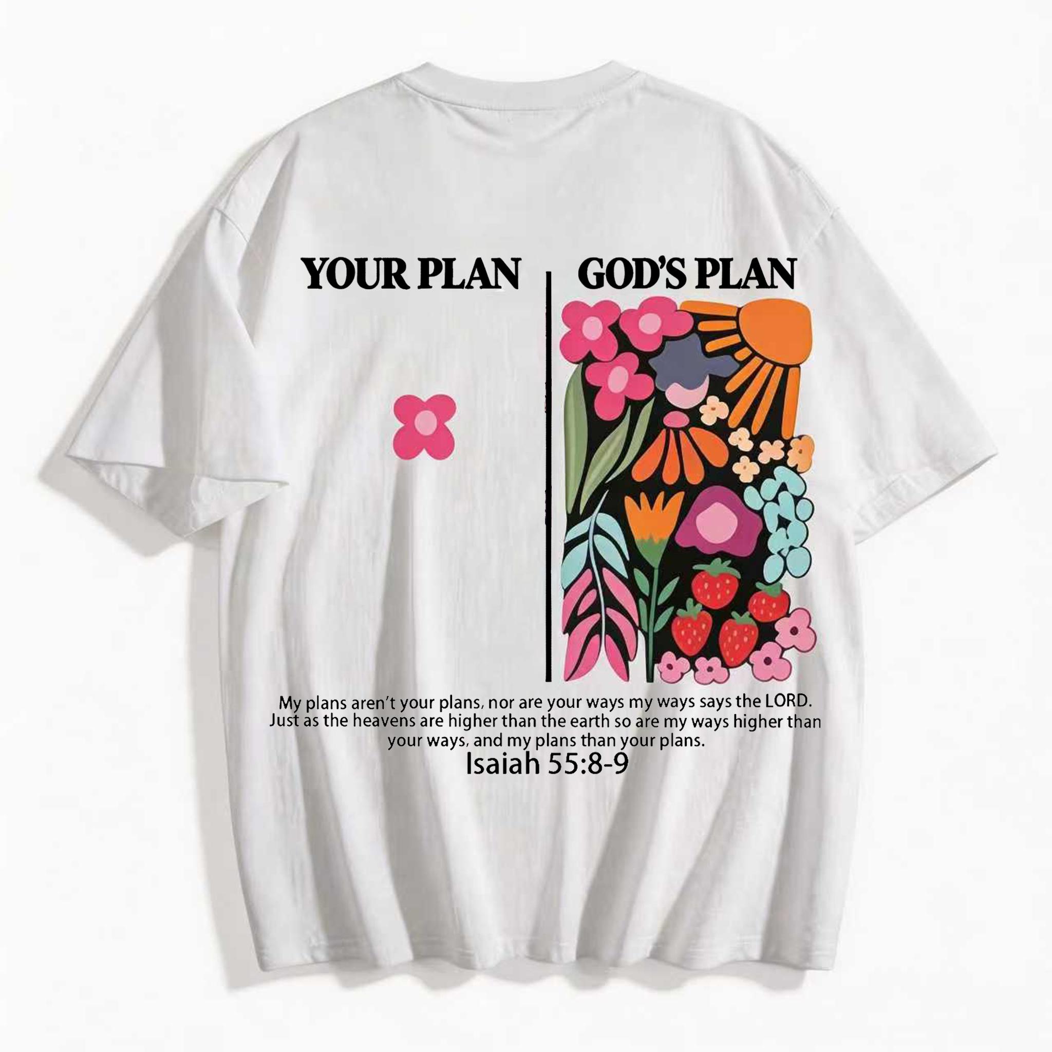 Men’s Vintage Washed Cotton T-Shirt – Acid Wash Tie-Dye Print Short Sleeve featuring “God’s Plan” scripture (Psalm 23:1) and “Hebrews 13:8,” casual faith apparel, retro street style, Christmas
