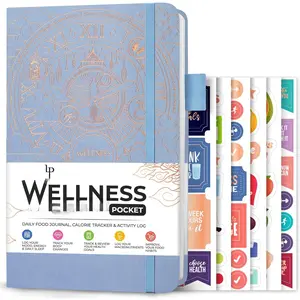 Wellness  &  Journal Pocket - Daily Diet &  Journal with , Measurement & Exercise  - Lifestyle & Nutrition Diary - Lasts 6 Months, 3.9x6.3? - Periwinkle