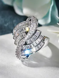 Elegant Artificial Zircon Decorated Ring, Fashion Accessories for Women, Trendy All-match & Exquisite Jewelry for Birthday Gift, Artificial Zircon Rings, Cubic Zirconia Ring