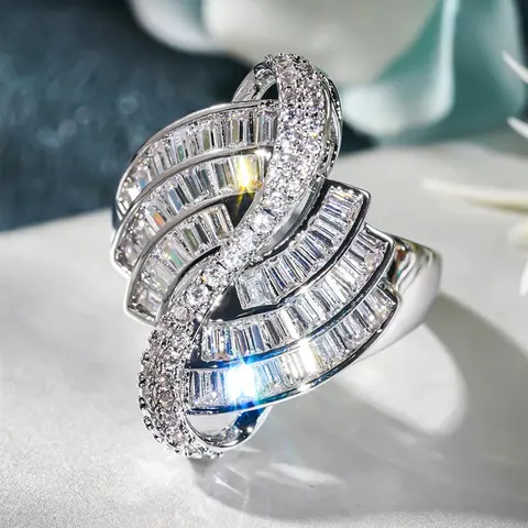 Elegant Artificial Zircon Decorated Ring, Fashion Accessories for Women, Trendy All-match & Exquisite Jewelry for Birthday Gift, Artificial Zircon Rings, Cubic Zirconia Ring, Zircon Embellished Rings, Beautiful Rings