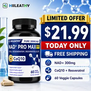 HIILEATHY NAD+ PRO MAX | Premium NAD+, CoQ10 & Resveratrol Blend | Daily Wellness | Made in USA
