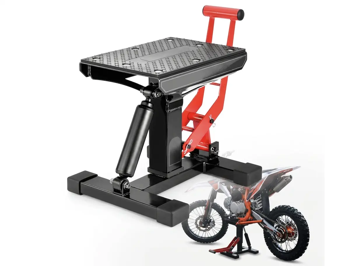 Hydraulic Motorcycle Lift Stand - Heavy-Duty Steel Maintenance Hoist Jack for Dirt Bike, Snowmobile - Motorcycle Stand Lift with 1000Lbs Capacity - Motorbike Repair Accessories Tools