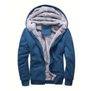 Men's Winter Hooded Sweatshirt - Casual, Warm, Fleece-Lined Pullover with Zipper Pockets, Gray and Black, Perfect for Autumn and Winter, Autumn Winter Apparel| Casual Style| Zippered Hoodie, Thick