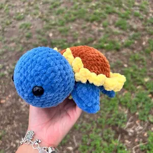 Sunflower Turtle Crochet Plushie Handmade Gifts