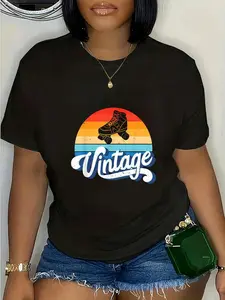 100% Cotton Roller Skater Women Men Skating Disco T-Shirt T-Shirt
