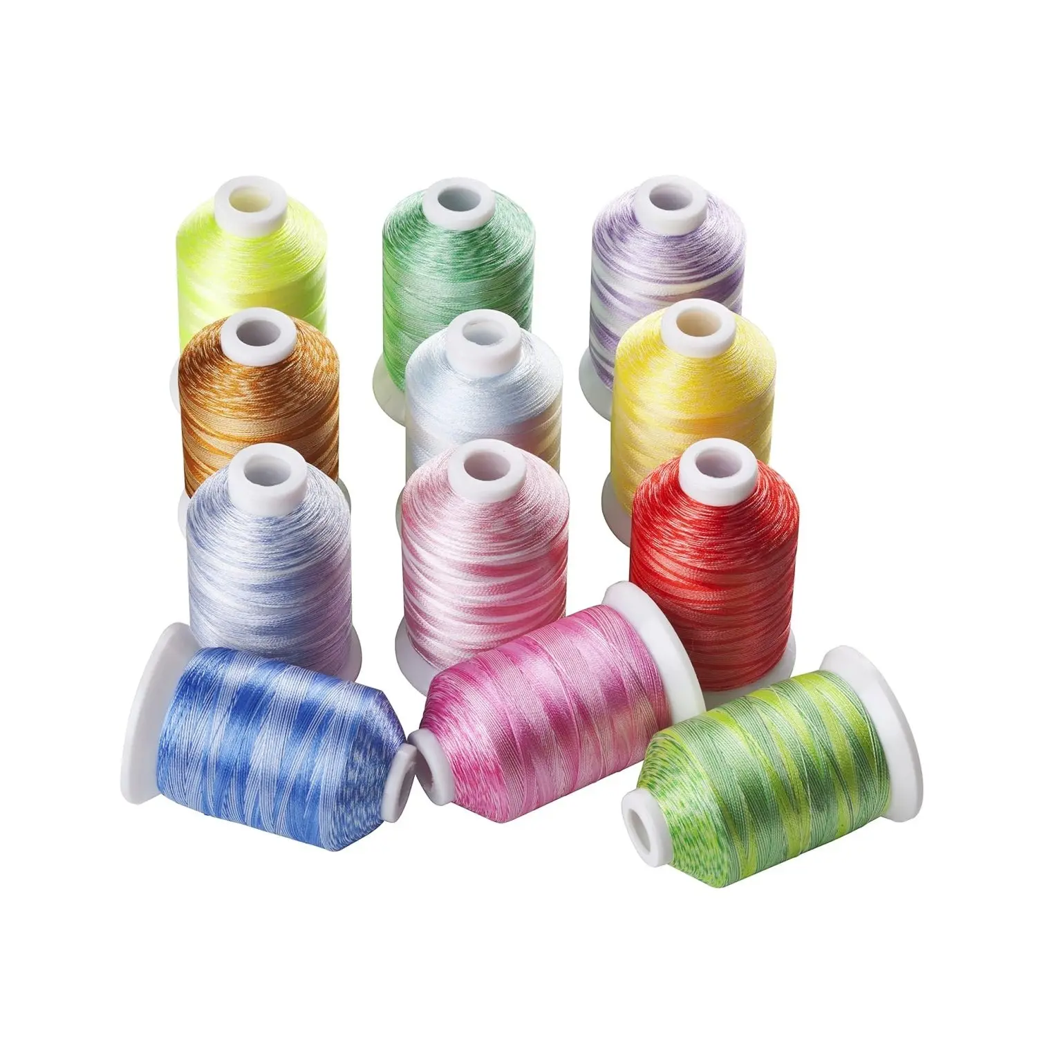 Simthread 12 Shades Variegated Embroidery Thread Kit – 1000M