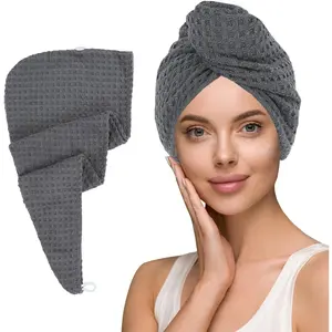 Microfiber Hair Towel Wrap - 2Pack Hair Head Drying Curly Fast Absorbent Dry Anti Frizz Twist Plopping Long Shower for Women (2Packs,Green and Pink,10.6x27.5inch)