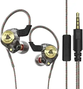QKZ AK3 Portable Wired In-Ear Earphone, Wired Headphones With Mic, HiFi Subwoofer Noise Cancelling Wired Earphones for Game Sports, 3D Stereo Sound Headphones For Gym & Sports & Game, Electronic Audio Earbud Gaming Earbuds for Gamer Enthusiast
