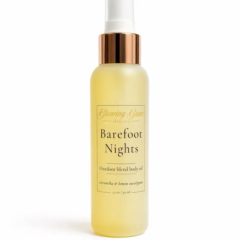 Barefoot Nights Outdoor Body Oil, Scented Lemon Eucalyptus Aroma Body Care Oil for Bath & Personal Care, Blend