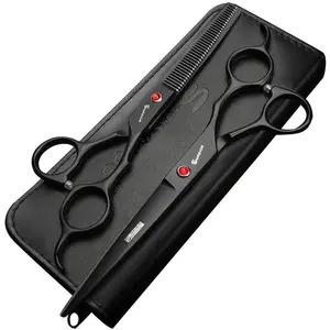 7 "professional barber set, stainless steel sharp scissors tools, suitable for barbers and families Haircare Heatless Durable Handle