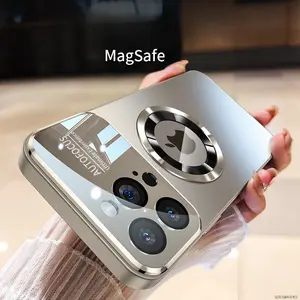 Suitable for iPhone17 promax large window wireless charging mobile phone case Apple 16/15/14 AG frosted missing label magnetic lens film protective cover