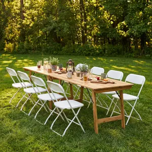 10-Pack Portable Folding Chairs - Heavy Duty Metal Frame 330LB Capacity, Stackable Commercial Event Seats for Indoor & Outdoor Use