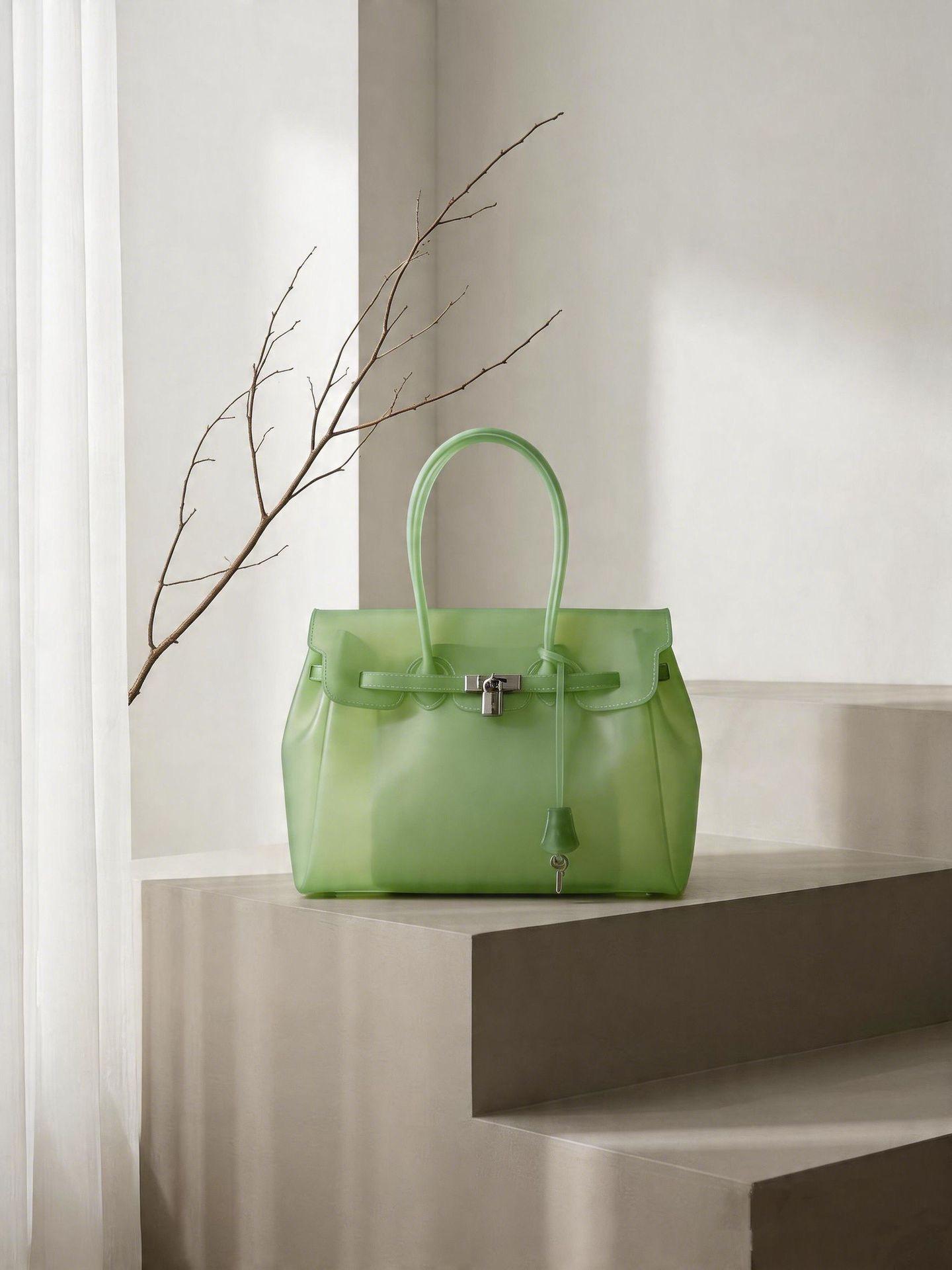 Handbag, TPU transparent jelly bag, shoulder bag, tote bag.