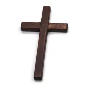 2pcs Handmade Wooden Crosses Crucifix Jesus Christ Ornaments Religious Charm Necklace Pendant Making