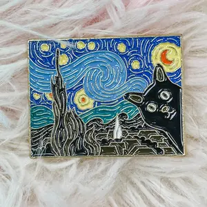 Starry Night Cat Pin