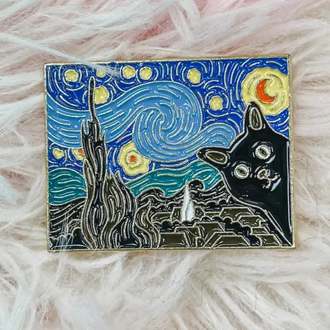 Starry Night Cat Pin