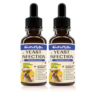 ProFluffyBio Natural Yeast Infection Drops - Relieves itchy skin and ears, reduces inflammation and irritation, soothes allergy symptoms - Healthy anti-itch supplement drops (2 oz)