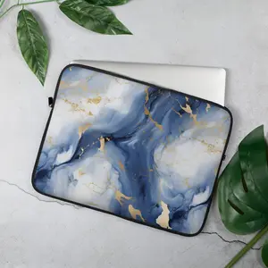 Laptop Sleeve Blue Gold Marble