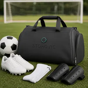 STOROVIC 32L Soccer Duffel Bag with Separate Cleat Compartment, Gym Training Bag for Match Day, Sports Workout Bag, Travel Duffel Bag for Soccer Gear