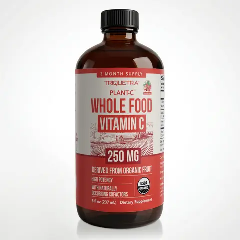 Organic Vitamin C Liquid | 250 mg Whole Food Vitamin C with Natural Cofactors – Supports Immune Health and Antioxidants – 96 Servings