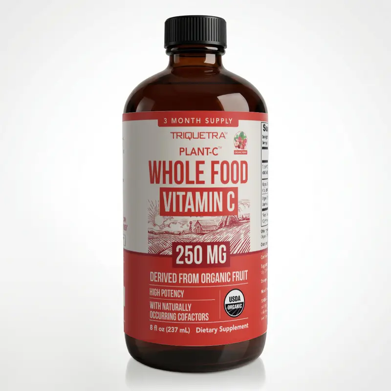 Organic Vitamin C Liquid | 250 mg Whole Food Vitamin C with Natural Cofactors – Supports Immune Health and Antioxidants – 96 Servings