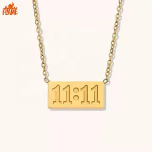 [FLAME] 11:11 Make a Wish Necklace -Meaningful Wishbone Pendant Necklace, Dainty Gold or Silver Jewelry Gift for Her, Perfect Birthday, Graduation, Anniversary Gift for Women, Teen Girls
