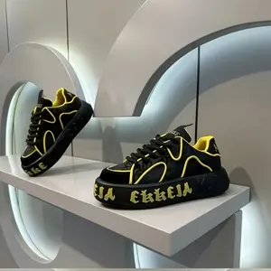 [1 Pair Vintage Street Sneakers] [1 Pair Fashion Sneakers] 1 Pair Vintage Street Style Men'S Casual Sneakers - Round Toe, Low-Top, Lace-Up, All-Season Fashion Shoes with Rubber Sole, Faux Upper, Fabric Inner & EVA Insole