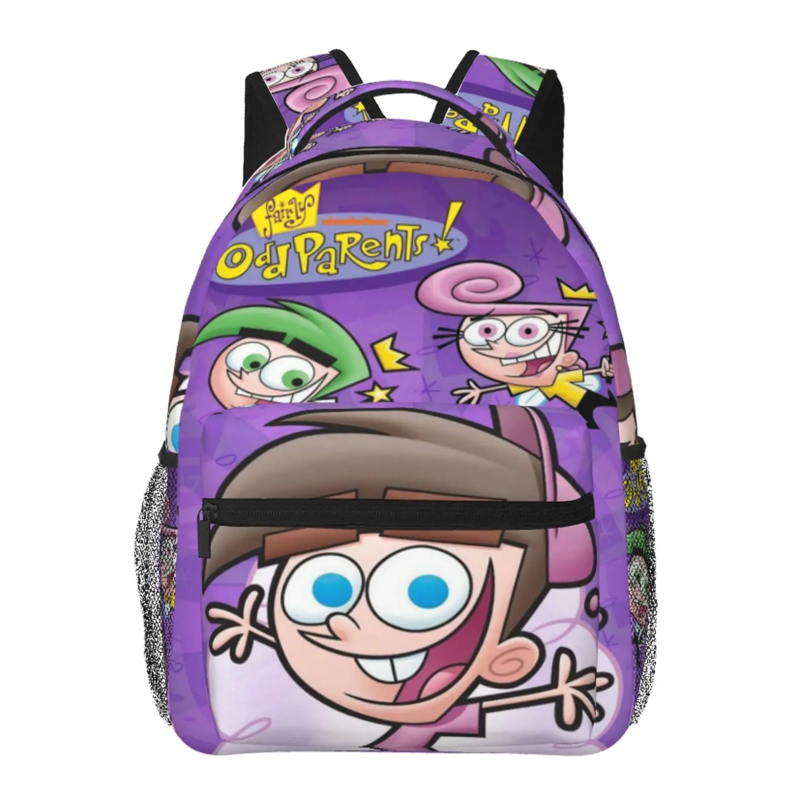 The Fairly OddParents Backpack Large Capacity The Fairly OddParents Outdoor Daypack for Hiking Field Trip Travel and School with Durable Zipper and Adjustable Straps