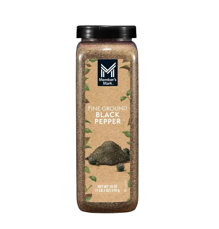 Member's Mark Fine Ground Black Pepper 18 oz Spice Flavor Ideal for Seasoning Fish Beef Chicken US Origin