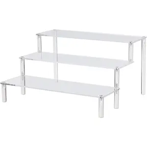 Clear  Display Stand Display Shelf, 3 Tier Desserts Holder,3 Tier Cupcake Display Risers Steps for Organizer and Decoration ( 1 Pack - 12" x 10.2" x 6.3" )